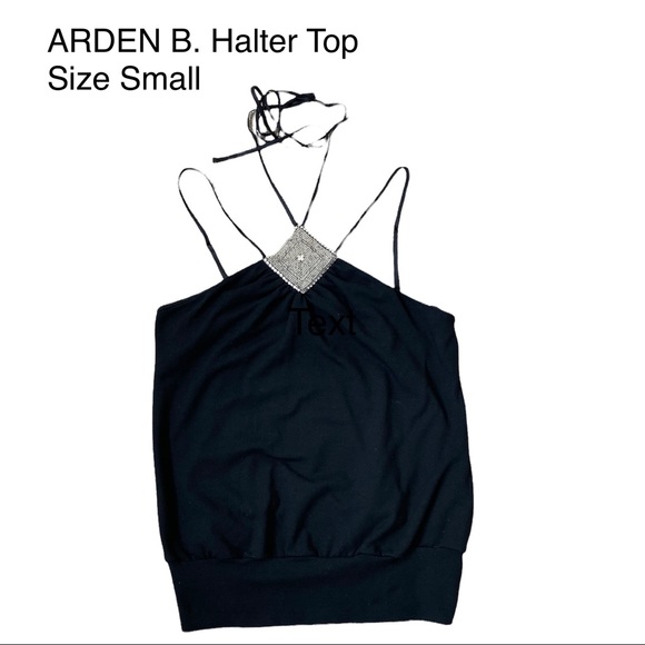 Arden B Tops - ARDEN B. Halter Top with Beaded Medallion Vintage